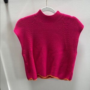 Anthropologie Pink and Orange Cowl Neck Sweater